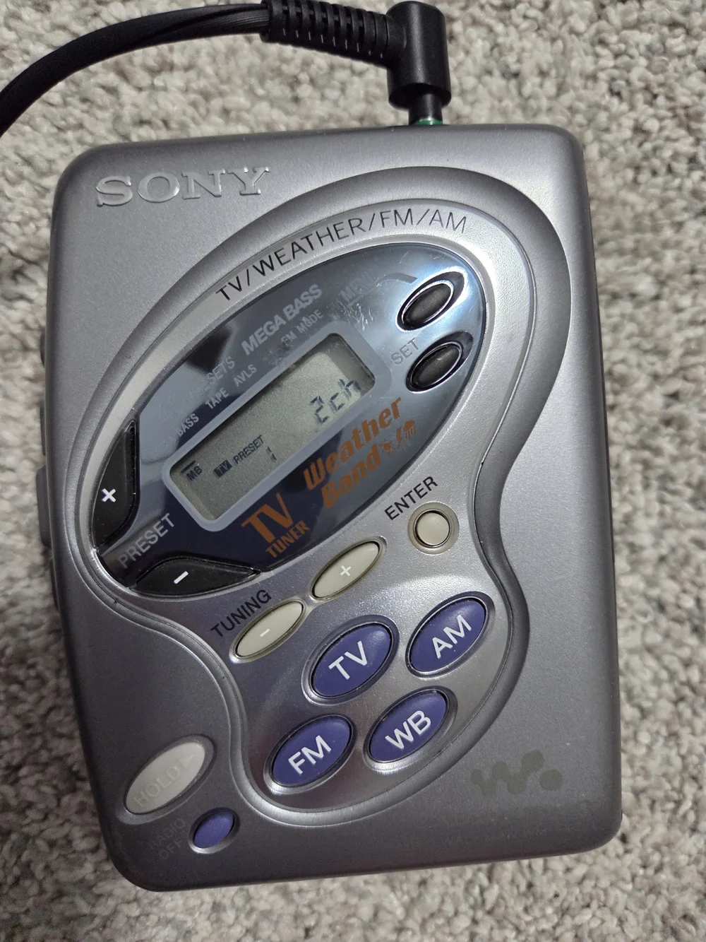 Vintage Sony Walkman WM-FX281 Portable TV/FM/AM Weather Band Handheld Tuner